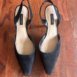 Nine West Black Suede Slingback Heels – Size 9.5M
